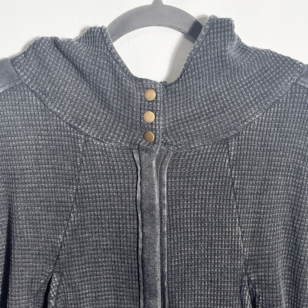 Hard Tail Forever Charcoal Waffle Knit Hoodie Large - Picture 2 of 12